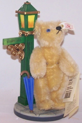 *STEIFF TEDDY BEAR: "Splash", teddy bear next to hydrant and street lamp, with original box.