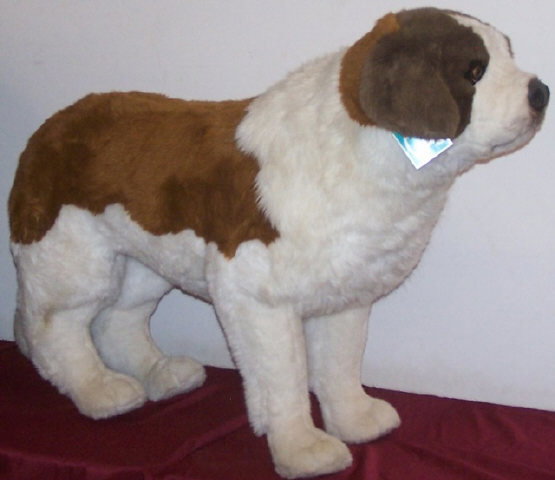 *FAO SCHWARZ STUDIO DOG: St. Bernard, with tag, approximate height 34", length 50".
