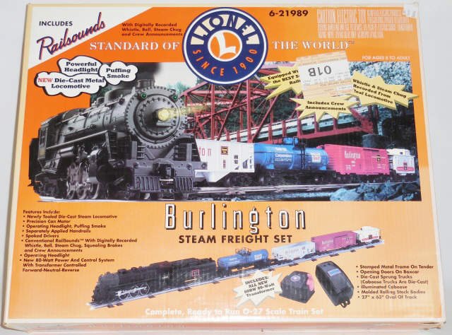 *LIONEL BURLINGTON STEAM FREIGHT TRAIN SET: Set #6-2198.