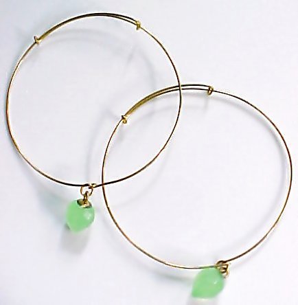 Pair of Victorian Wire Glass Charm Bracelets: Victorian Wire Glass Charm Bracelet. Could be a gemstone.