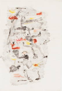 OSWALD OBERHUBER (1931 Meran) o.T., 1949 Aquarell, 34 x: OSWALD OBERHUBER (1931 Meran) o.T., 1949 Aquarell, 34 x 50 cm Signatur vorne rechts unten: Oberhuber 49 ungerahmt