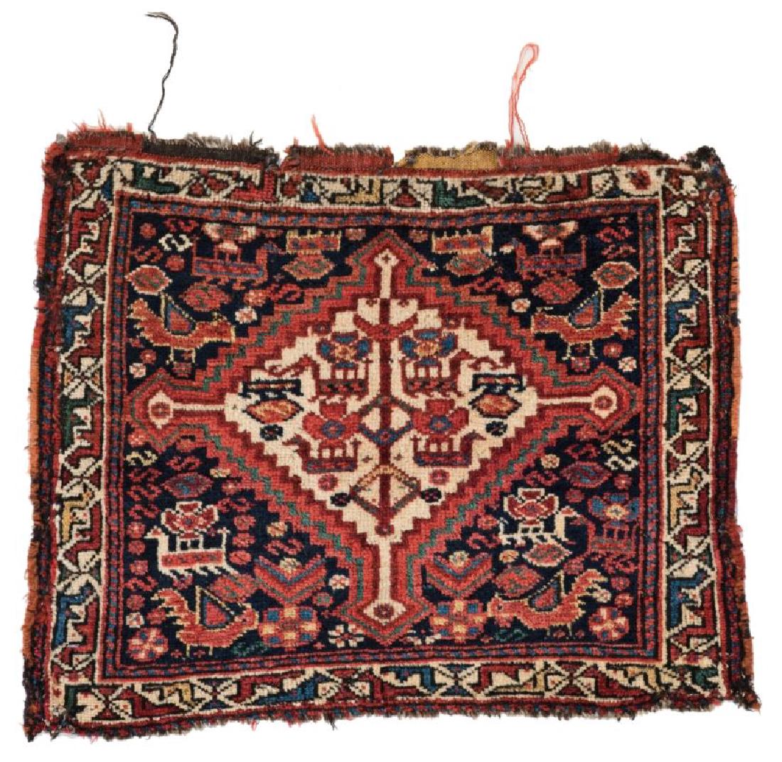 Chamseh Bagface 60 x 50 cm (2ft. X 1ft. 8in.) Persia,: Chamseh Bagface 60 x 50 cm (2ft. X 1ft. 8in.) Persia, ca. 1880 Condition: used, losses all around, pile partly low, few small repairs Warp: wool, weft: wool, pile: wool