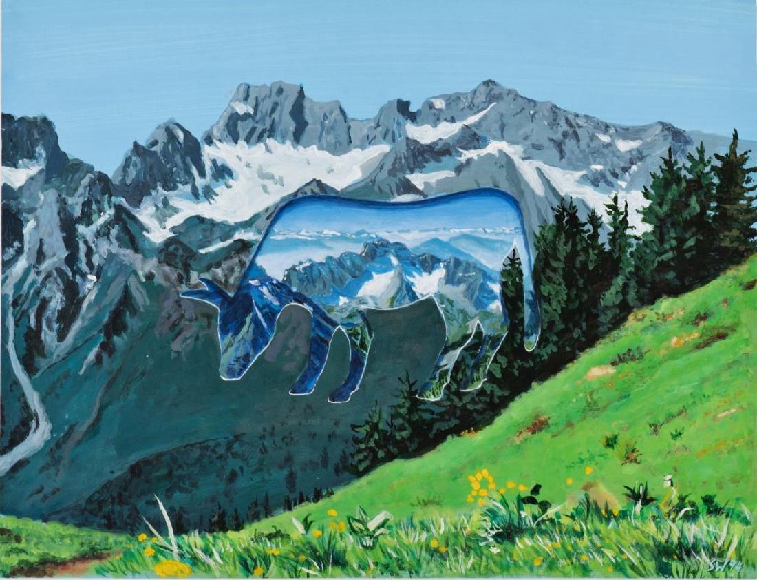 SEBASTIAN WEISSENBACHER (1959 EGGENBURG): SEBASTIAN WEISSENBACHER (1959 EGGENBURG) o. T., 1994 Mischtechnik auf Papier, 48,5 x 63 cm ungerahmt Signatur vorne unten: monogrammiert SW 94 Provenienz: Privatbesitz Wien