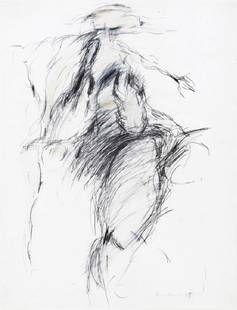 ADOLF FROHNER (1934 GROSS INZERSDORF - 2007 WIEN): ADOLF FROHNER (1934 GROSS INZERSDORF - 2007 WIEN) Präfiguration, 1965 Graphit und Ölkreide auf Papier, 65 x 50 cm gerahmt, Maß mit Rahmen: 81 x 66 cm Signatur rechts unten: Frohner 65 Bezeichnung R