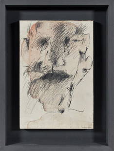 ADOLF FROHNER - (1934 GROSS INZERSDORF - 2007 WIEN) -: ADOLF FROHNER (1934 GROSS INZERSDORF - 2007 WIEN) PORTRAIT KOKOSCHKA, 1967 Mischtechnik (Tempera, Graphit) auf Holzplatte, 31,4 x 21,5 cm x 1,5 cm, gerahmt, Maß mit Objektrahmen: 43 x 32,5 x