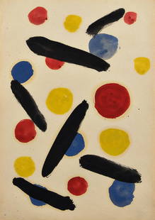 HUBERT SCHMALIX - (1952 GRAZ) - o. T., 1981: HUBERT SCHMALIX (1952 GRAZ) o. T., 1981 Gouache auf Papier, 42 x 29,5 cm gerahmt, Maß mit Rahmen: 65 x 49 cm Signatur Rückseite: Rahmen ungeöffnet Provenienz: Privatbesitz Wien