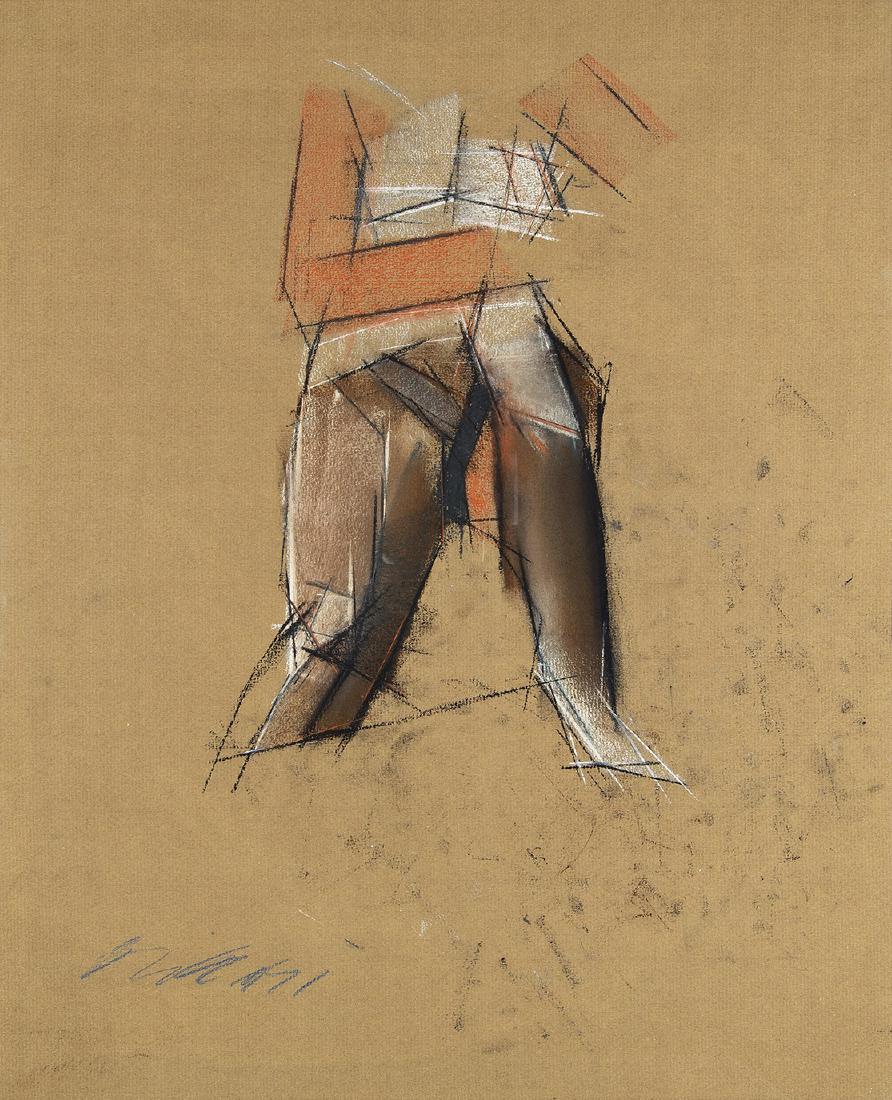 JOSEF MIKL - (1929 WIEN - 2008 WIEN) - o. T., 1971: JOSEF MIKL (1929 WIEN - 2008 WIEN) o. T., 1971 Pastellkreide auf Papier, 52 x 43 cm, gerahmt, Maß mit Rahmen: 53,5 x 43,5 cm Signatur vorne links unten: Mikl 1971 Provenienz: Privatbesitz Steier