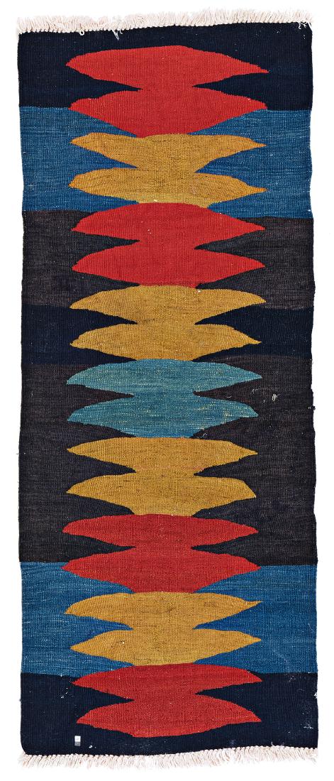 Karadag Kilim: Karadag Kilim 5 ft. 9 in. x 2 ft. 4 in. Persia, ca. 1920 Condition: good, few small moth damage Warp: cotton, weft: wool Provenance: Theo Häberli private collection