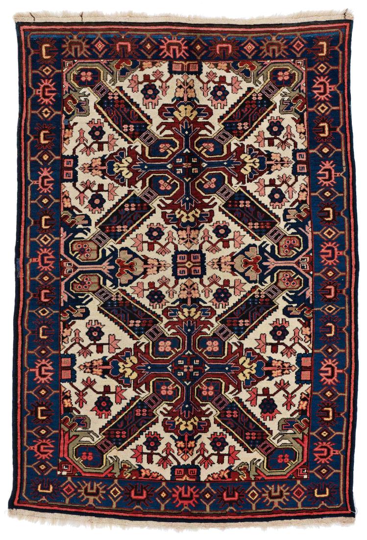 Seychour *: Seychour 150 x 105 cm (4 ft. 11 in. x 3 ft. 5 in.) Caucasus, late 19th century Condition: good, corroded brown, few old small repairs Warp: wool, weft: wool, pile: wool Provenance: Wormser collection,