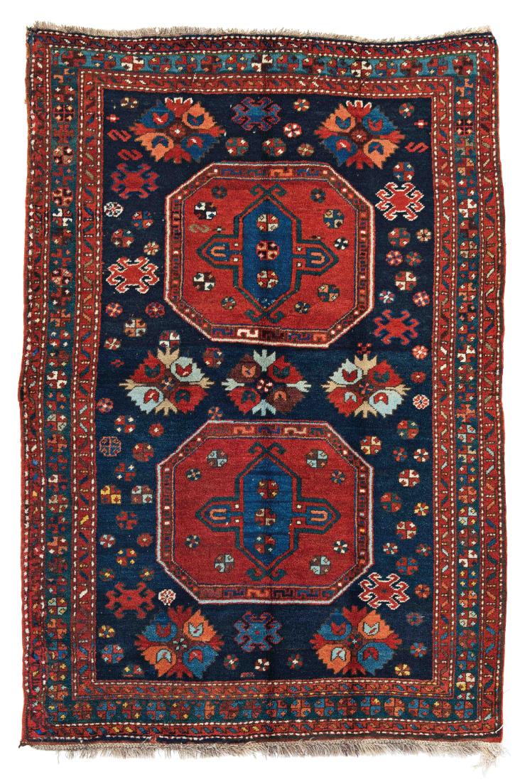 Karabagh *: Karabagh 190 x 130 cm (6 ft. 3 in. x 4 ft. 3 in.) Caucasus, early 20th century Condition: good, few old small repairs Warp: wool, weft: wool, pile: wool Provenance: Wormser collection, Germany Normal 