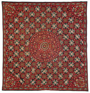 Armenian Embroidery: Armenian Embroidery 200 x 189 cm (6 ft. 7 in. x 6 ft. 2 in.) Armenia, 19th century Condition: excellent Cotton on cotton Provenance: Siawosch Azadi