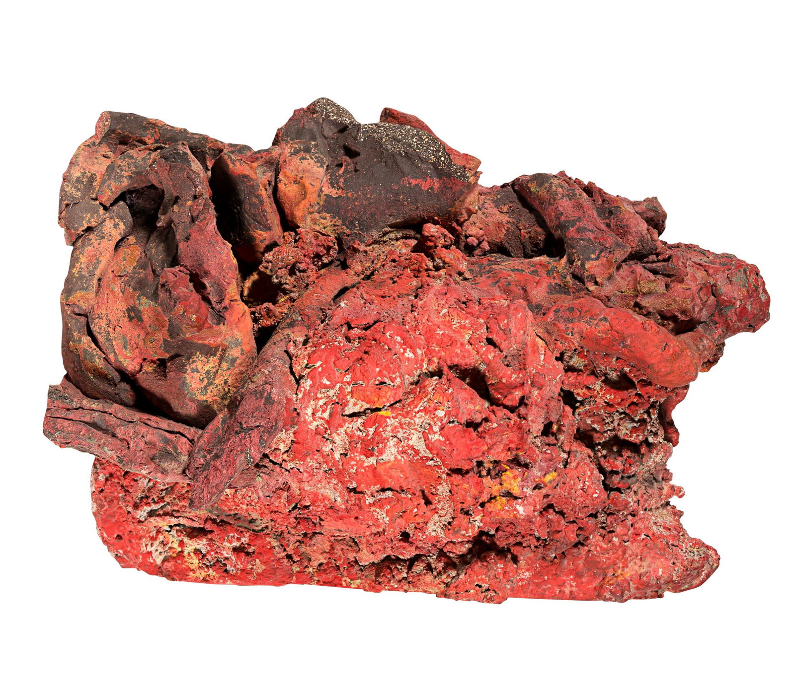 ERWIN WURM: ERWIN WURM (1954 BRUCK AN DER MUR) o. T., 1985/86 Skulptur aus Beton, rot und gelb bemalt, 41 x 33 x 27 cm hoch Signatur Unterseite: Wurm 85/86