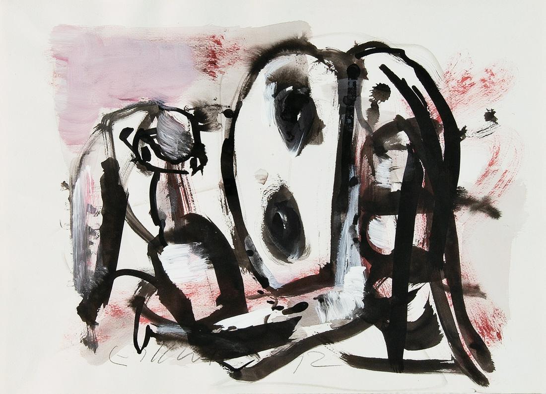 ERWIN WURM: ERWIN WURM (1954 BRUCK AN DER MUR) o. T., 1992 Mischtechnik auf Papier, 30 x 41 cm Objektrahmenmaß: 53 x 63 cm Signatur vorne unten: E. Wurm 92 Provenienz: Privatsammlung Wien