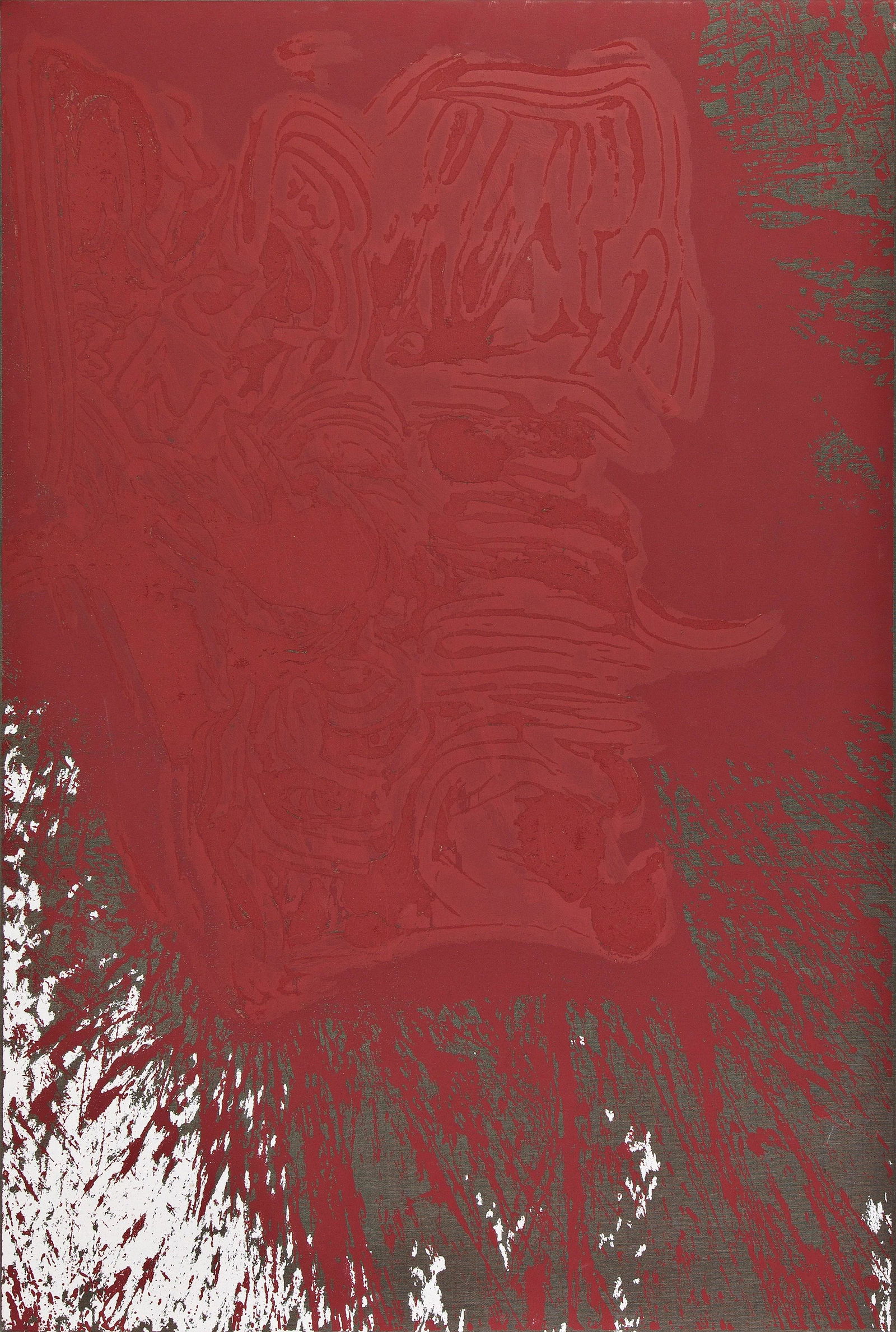 HERMANN NITSCH: HERMANN NITSCH (1938 WIEN) o. T., Projekt LEVITIKUS, 2010 Terragrafie auf Leinwand, 134 x 89 cm Signatur Rückseite unten: Hermann Nitsch 2010 Bezeichnung Rückseite: AP Auflage: 30 Zustand: s