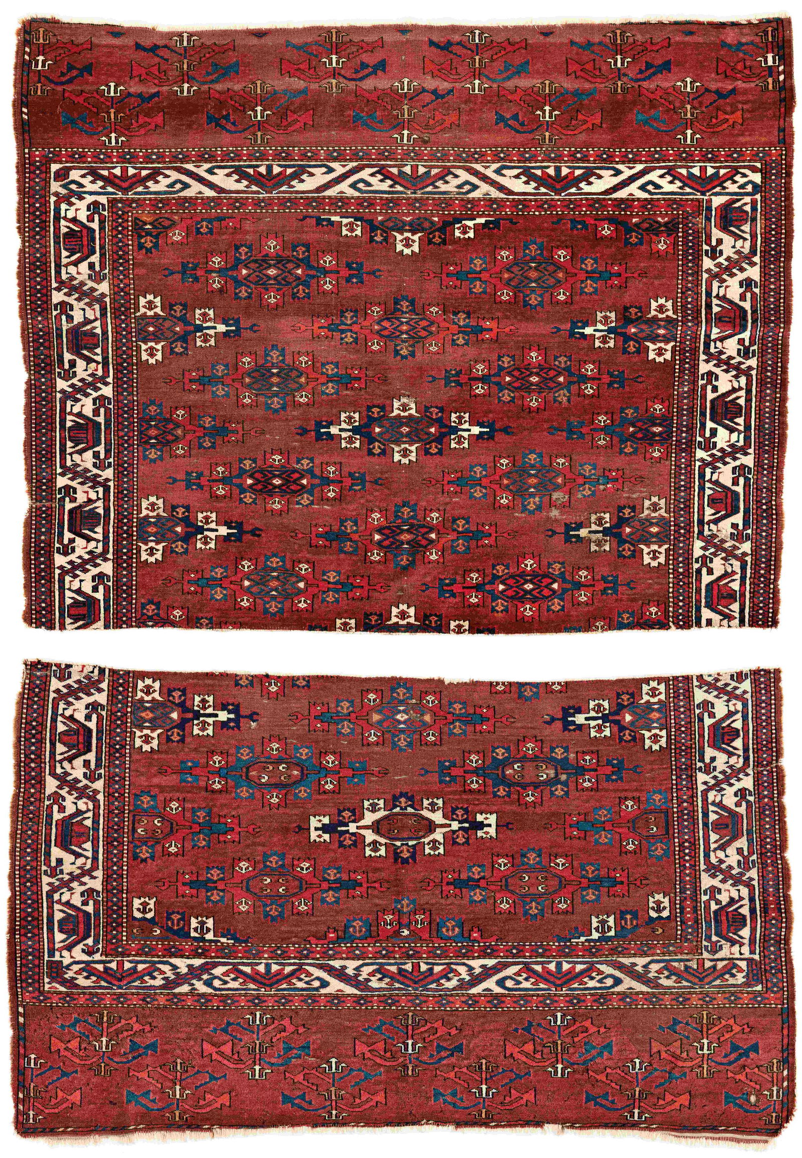 Two Yomut Main Carpet Fragments (1 of 2)