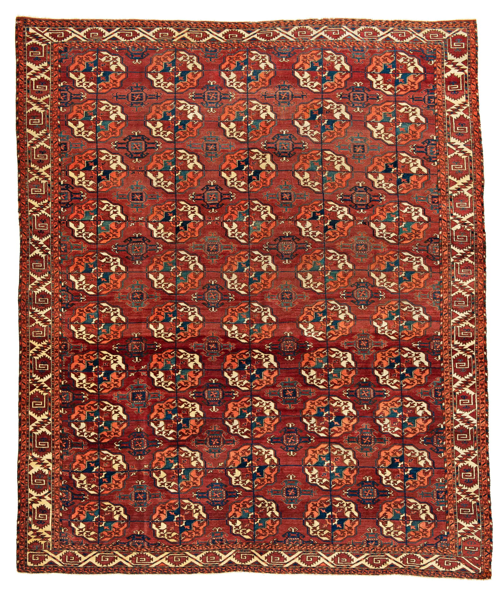 Early Tekke Main Carpet with White Ground Border (1 of 2)
