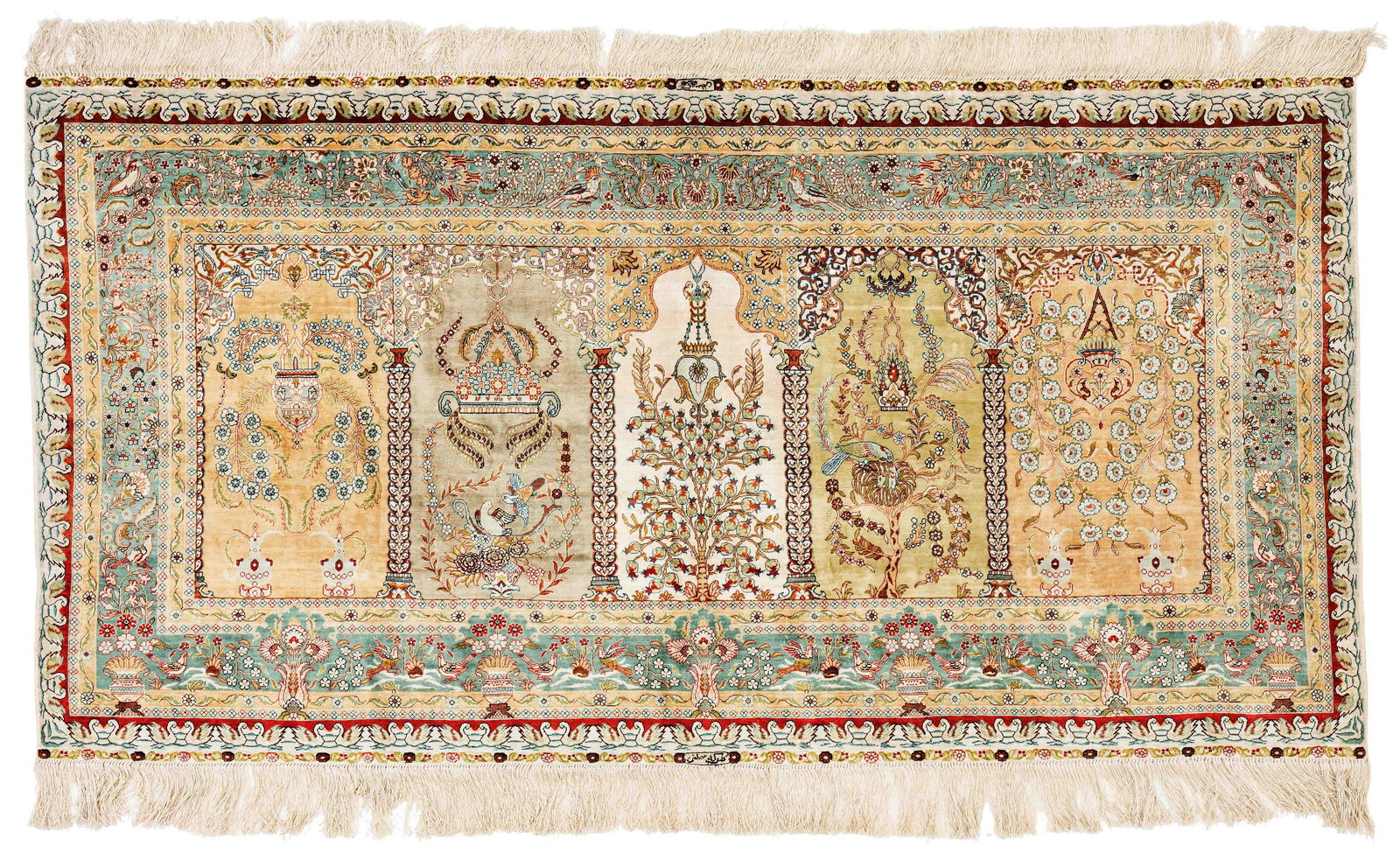 Signed Silk China Hereke Rug (10 x 10) (1 of 2)