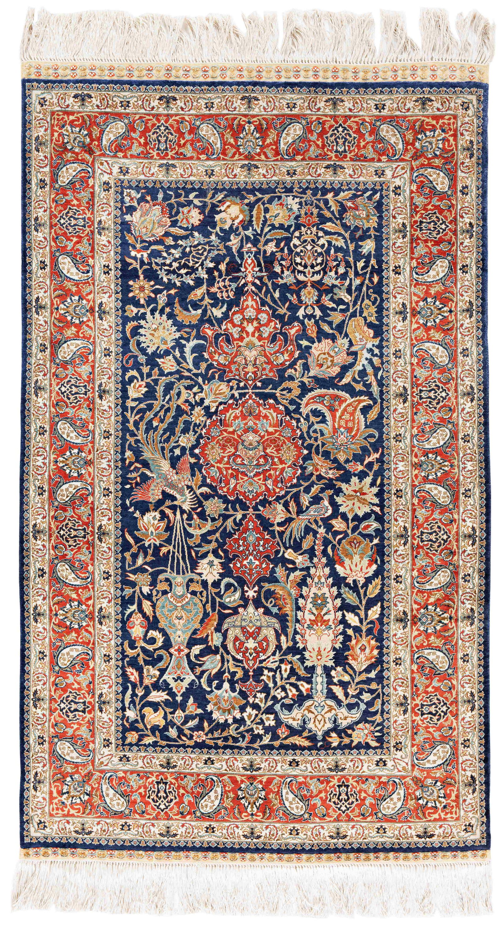 Silk China Hereke Rug (10 x 10): Silk China Hereke Rug (10 x 10) 154 x 94 cm (5' 1" x 3' 1") China, ca. 1980 Condition: very good, minor stained Warp: silk, weft: silk, pile: silk Provenance: German private collection