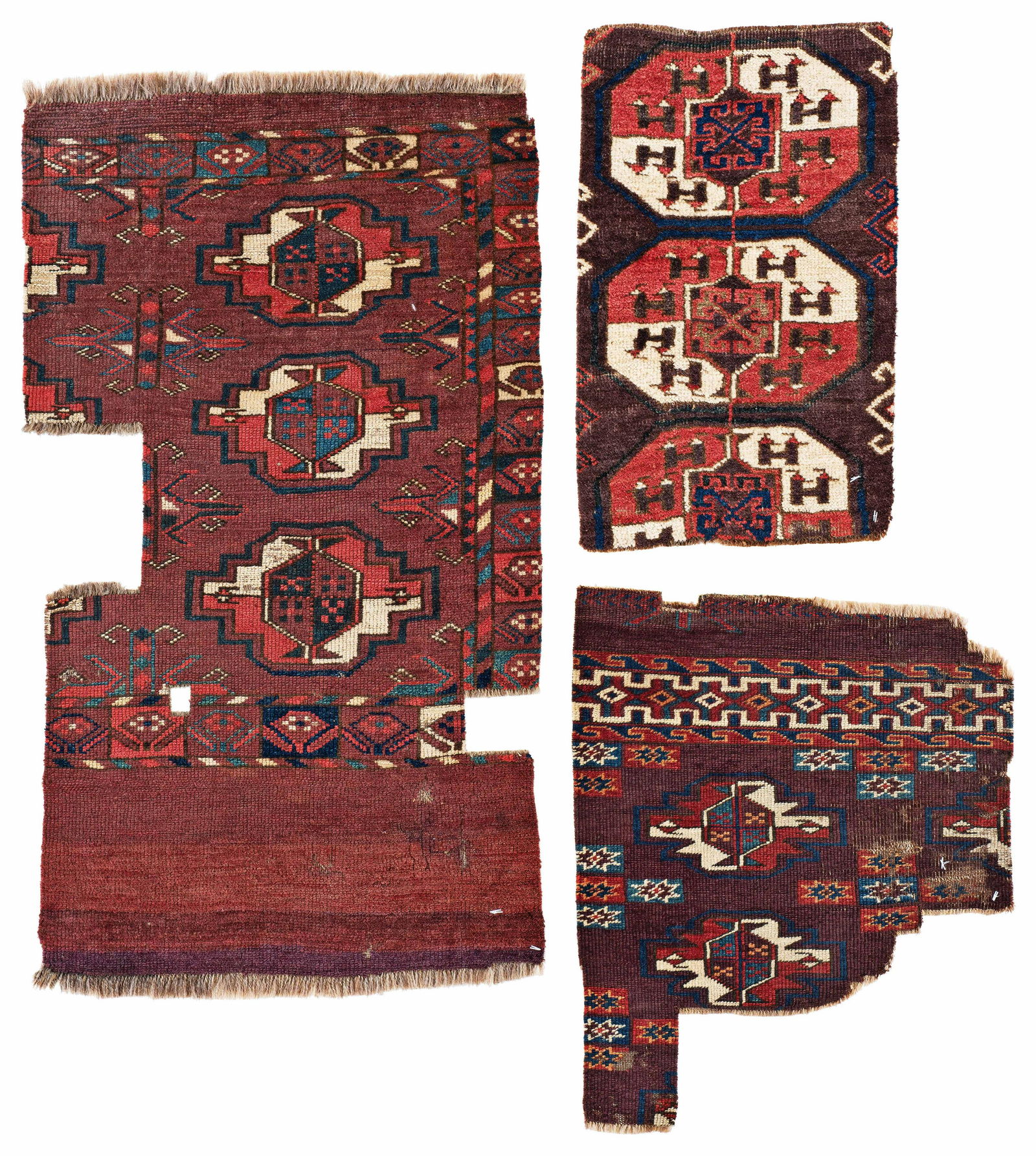 Two Fragments of two Yomut Chuval and one Chodor Main (1 of 2)