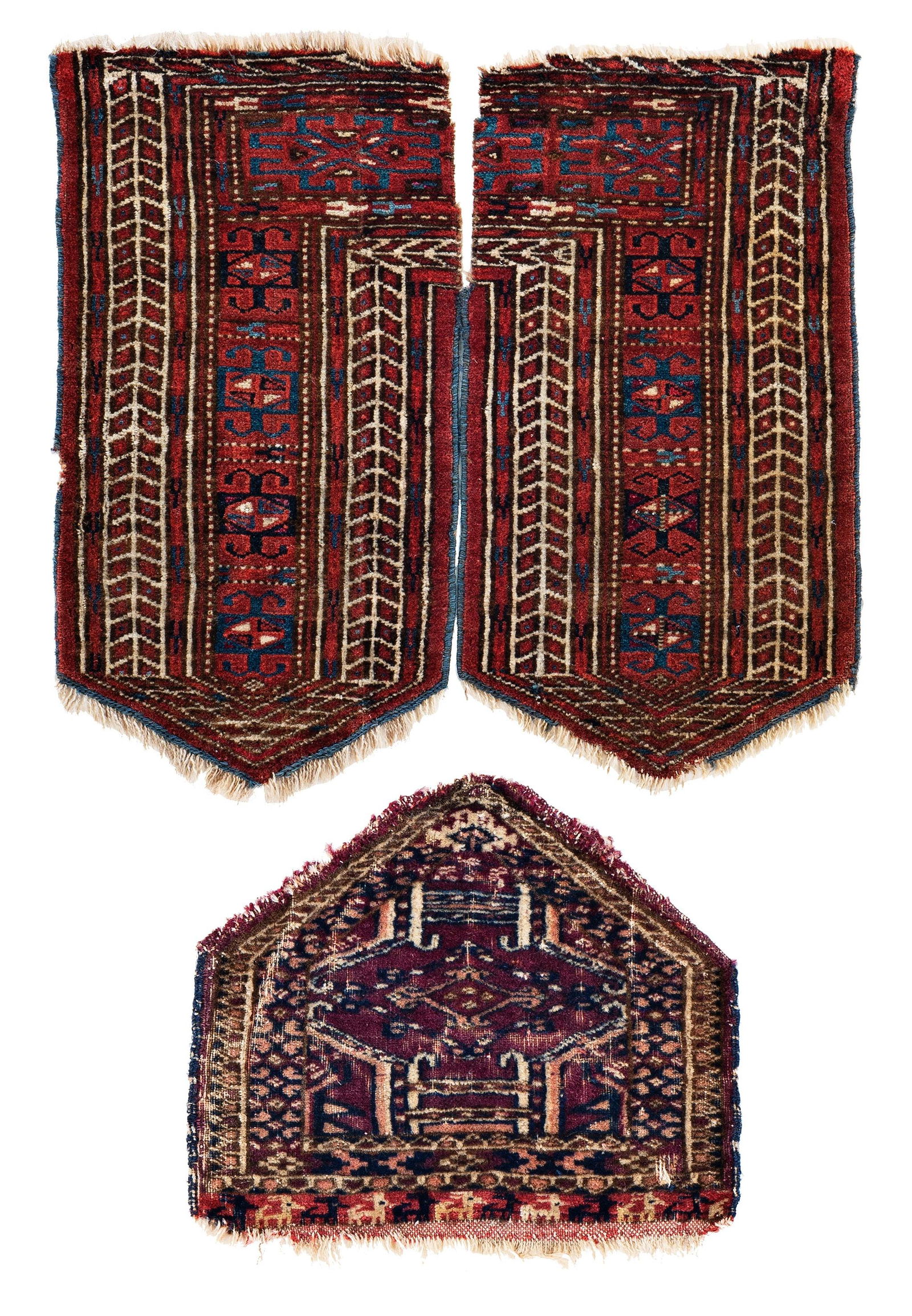 Two Fragments of a Tekke Khalyk and one Tekke Knee Pad (1 of 2)