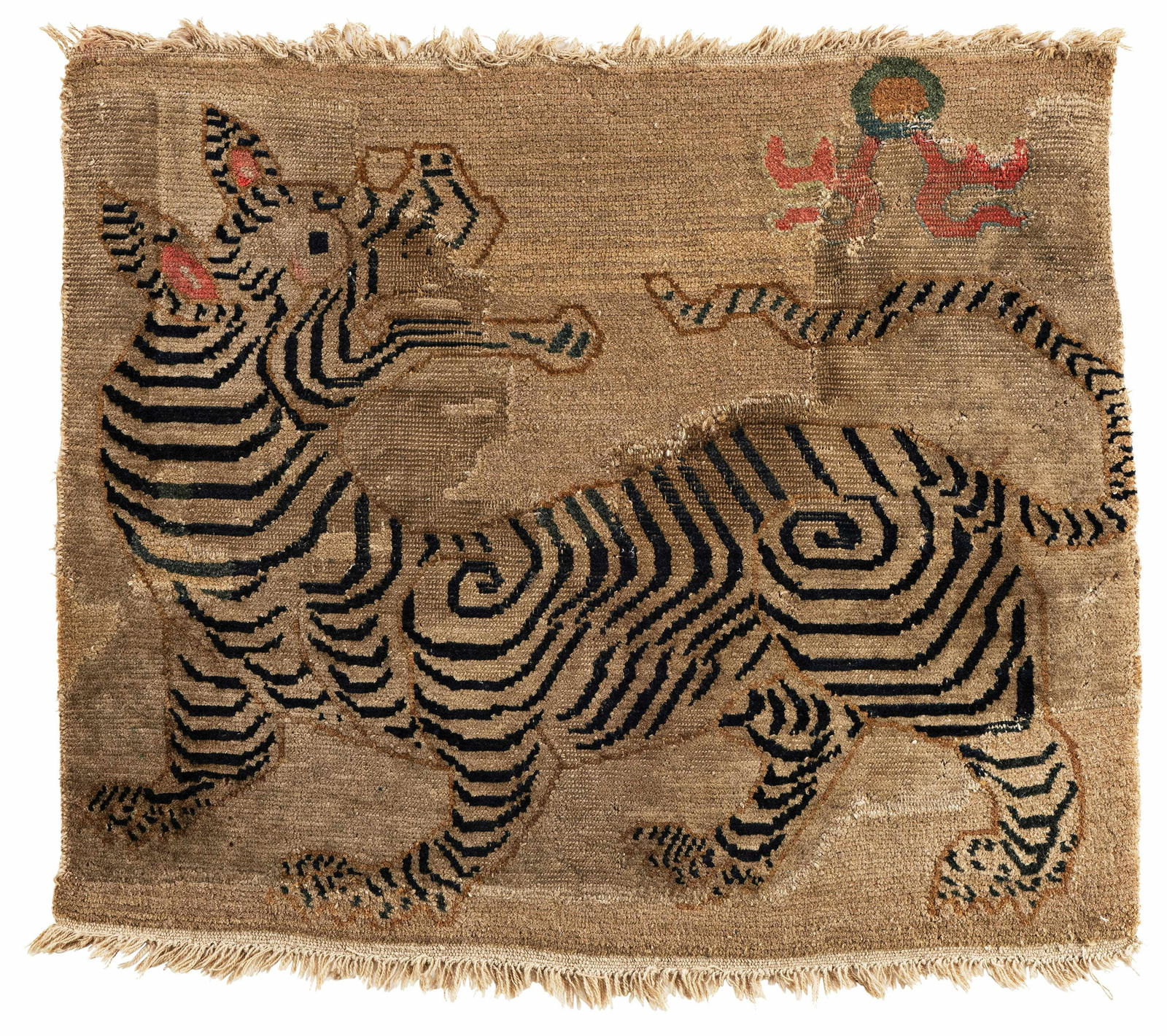 Tibet Tiger Rug Fragment (1 of 3)