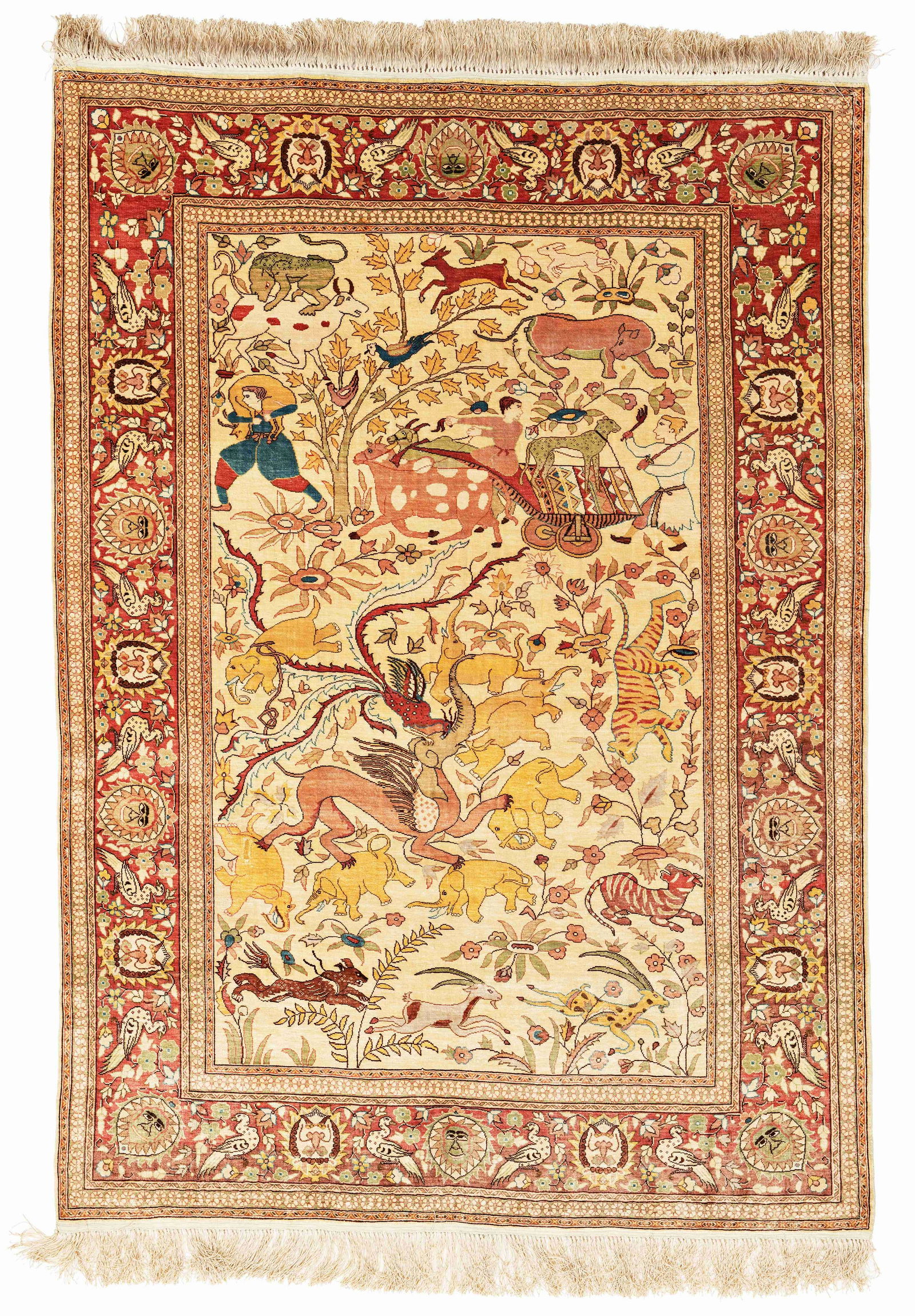 Silk Kayserie Pictorial Rug (1 of 2)