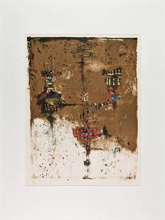 JOHNNY FRIEDLÄNDER: JOHNNY FRIEDLÄNDER (1912 PSZCZYNA, P - 1992 PARIS) o. T. Lithografie auf BFK Rives, Plattengröße: 52 x 40 cm Blattgröße: 65 x 50 cm, Passepartout, ungerahmt Signatur vorne