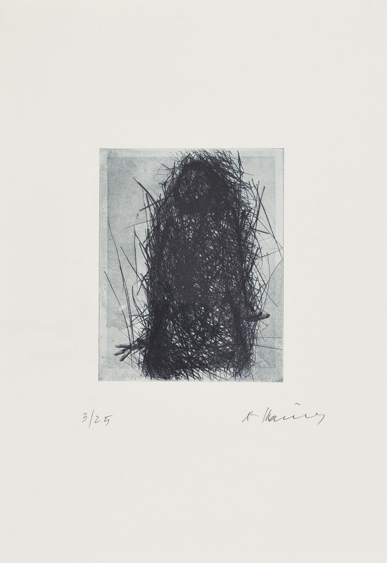 ARNULF RAINER: ARNULF RAINER (1929 BADEN) ÜBERDECKTE SELBSTDARSTELLUNG, 1986 Radierung auf Bütten, 20 x 16 cm, Blattgröße: 50 x 34 cm, gerahmt, Objektrahmenmaß: 61,5 x 46 cm Signatur vorne