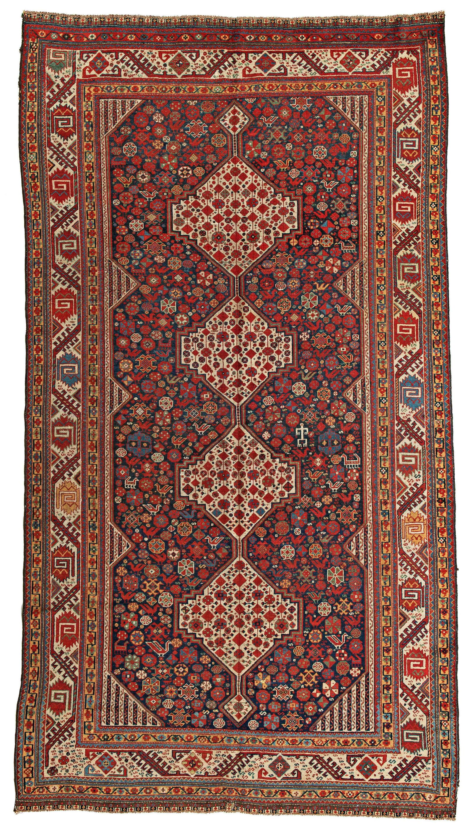 Unusual Khamseh Rug with turkmen Border (1 of 4)