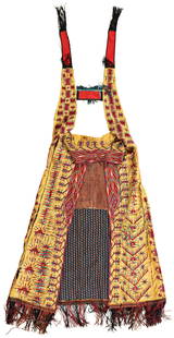 Early Yellow Ground Tekke Chirpy: Early Yellow Ground Tekke Chirpy 162 x 120 cm (5' 4" x 3' 11") Turkmenistan, mid 19th century or earlier Condition: used, several small repairs, several missing parts and tears in the foundation,