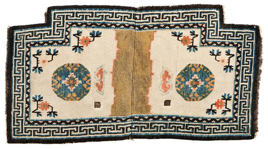 Tibet Saddle Cover: Tibet Saddle Cover 112 x 61 cm (3' 8" x 2') Tibet, early 20th century Condition: very good, mostly good pile, slight signs of use at the ends Warp: wool, weft: wool, pile: wool
