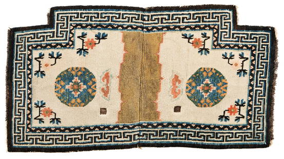 Tibet Saddle Cover: Tibet Saddle Cover 112 x 61 cm (3' 8" x 2') Tibet, early 20th century Condition: very good, mostly good pile, slight signs of use at the ends Warp: wool, weft: wool, pile: wool