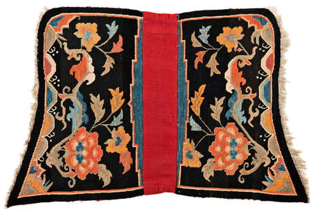 Tibet Saddle Cover: Tibet Saddle Cover 115 x 76 cm (3' 9" x 2' 6") Tibet, early 20th century Condition: very good, minor signs of use Warp: wool, weft: wool, pile: wool