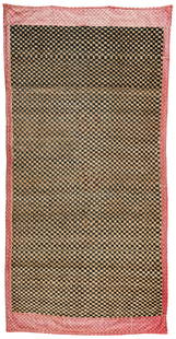 Tibet Checkerboard Rug: Tibet Checkerboard Rug 163 x 83 cm (5' 4" x 2' 9") Tibet, early 20th century Condition: good, good pile, scattered small repairs, edged with fabric Warp: wool, weft: wool, pile: wool