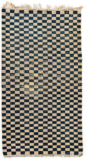 Tibet Checkerboard Rug: Tibet Checkerboard Rug 159 x 90 cm (5' 3" x 2' 11") Tibet, early 20th century Condition: very good, minor signs of use Warp: wool, weft: wool, pile: wool