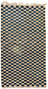 Tibet Checkerboard Rug: Tibet Checkerboard Rug 159 x 90 cm (5' 3" x 2' 11") Tibet, early 20th century Condition: very good, minor signs of use Warp: wool, weft: wool, pile: wool