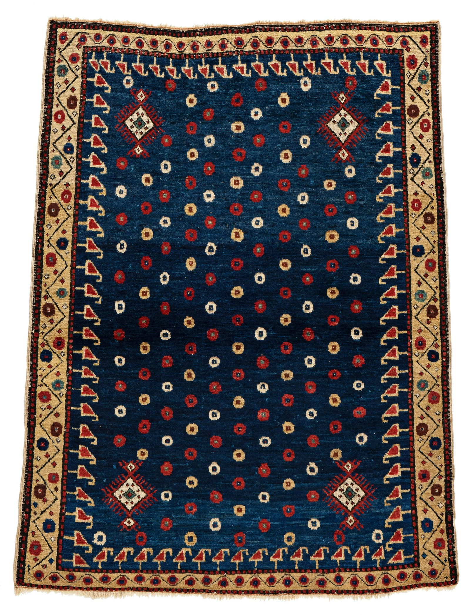 Replica of a Shirvan Rug: Replica of a Shirvan 130 x 95 cm (4' 3" x 3' 1") Azerbaijan, late 20th century Condition: good, scattered low pile, slight signs of use Warp: wool, weft: cotton, pile: wool