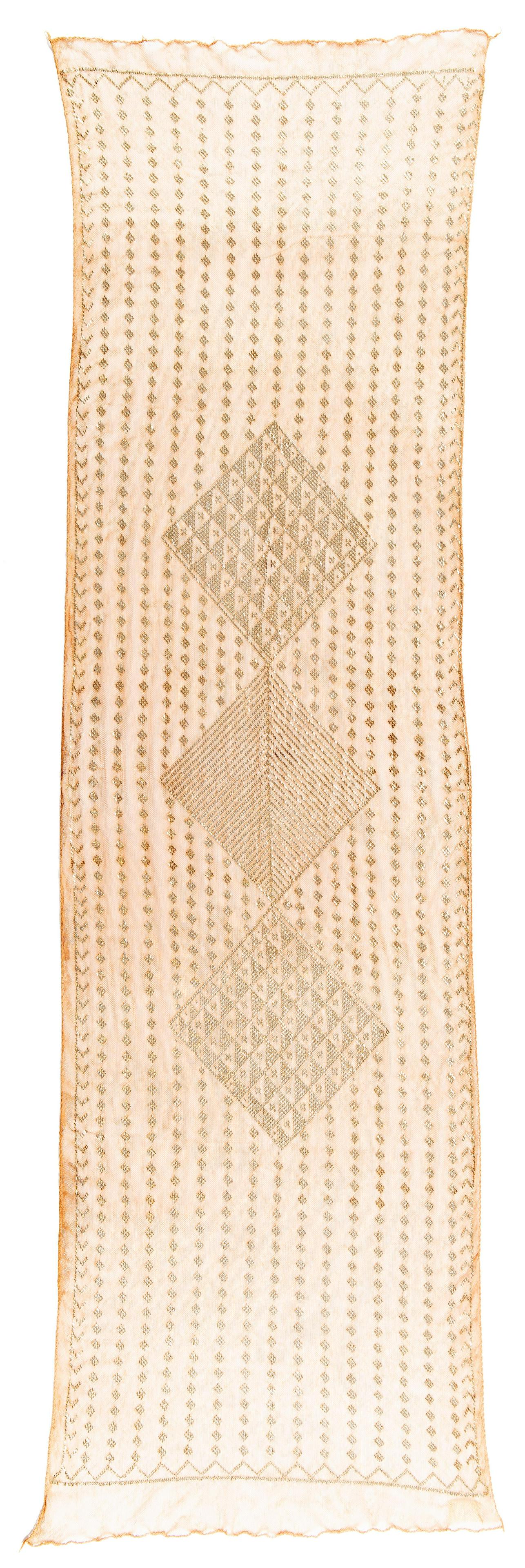 Armenian Scarf with metal decorations: Armenian Scarf with metal decorations 213 x 54 cm (7' x 1' 9") Armenia, first half 20th century Condition: very good, minor signs of use Cotton with metal platelets