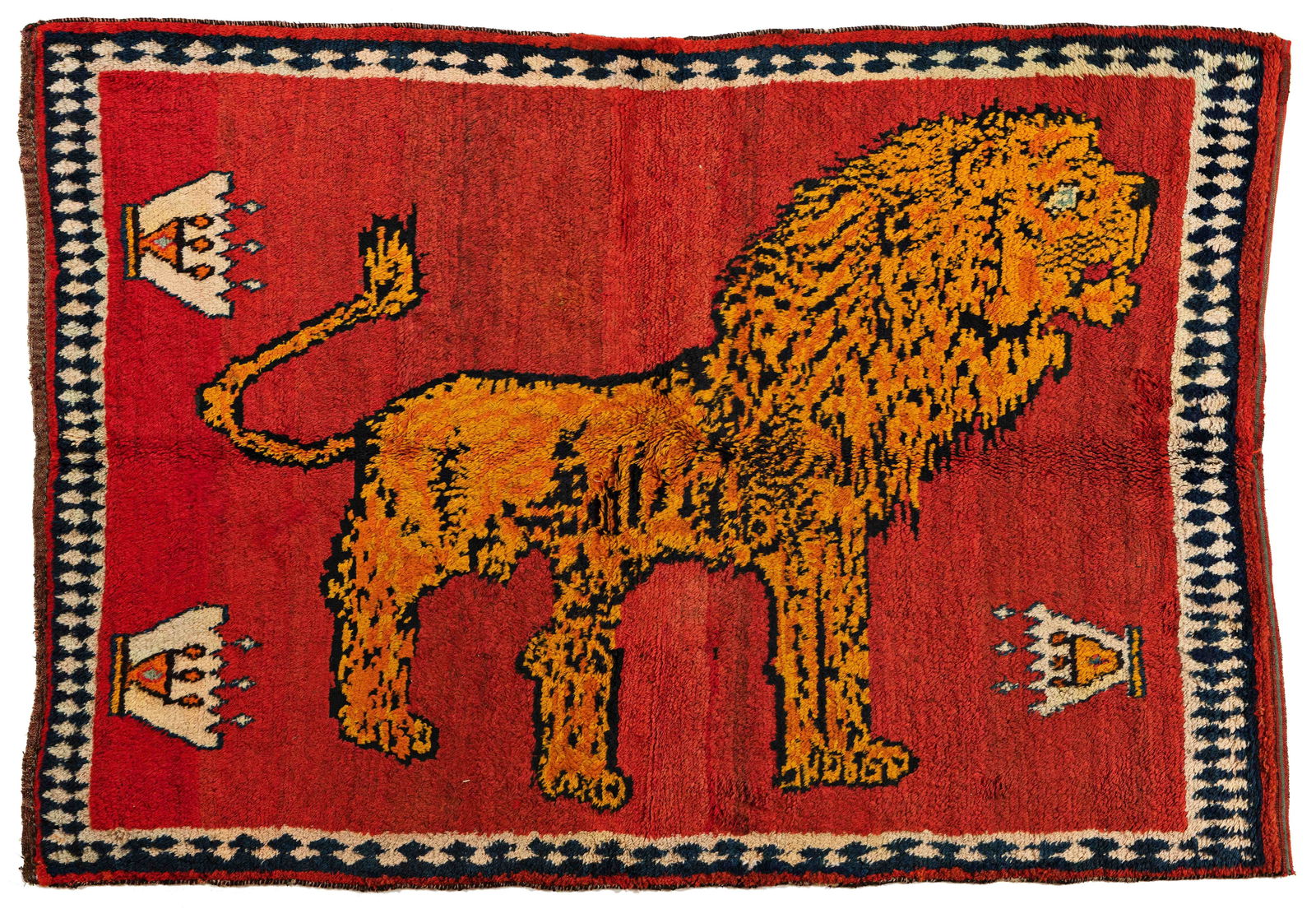Qashqai Gabbeh Rug with Lion (1 of 6)