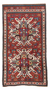 Eagle Kazak (Chelaberd) Rug: Eagle Kazak (Chelaberd) 251 x 134 cm (8' 3" x 4' 5") Armenia, ca. 1880 Condition: good, scattered low pile, one repair in the left border Warp: wool, weft: wool, pile: wool