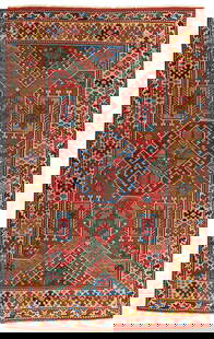 Early Bergama Rug: Early Bergama 287 x 182 cm Turkey, 18th century Condition: very good according to age, scattered low pile, all four corners slightly restored, minor small repairs Warp: wool, weft: wool, pile: wool
