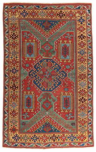 Early Bergama Rug: Early Bergama 287 x 182 cm Turkey, 18th century Condition: very good according to age, scattered low pile, all four corners slightly restored, minor small repairs Warp: wool, weft: wool, pile: wool