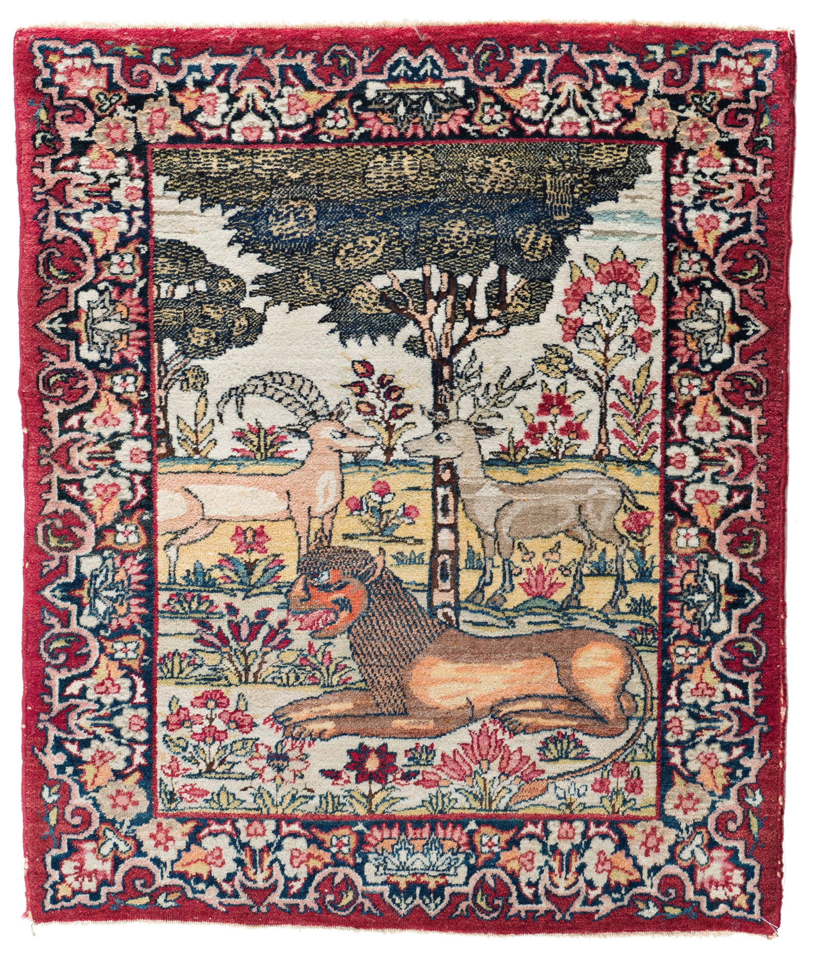 Small Kirman Pictorial Rug (1 of 6)