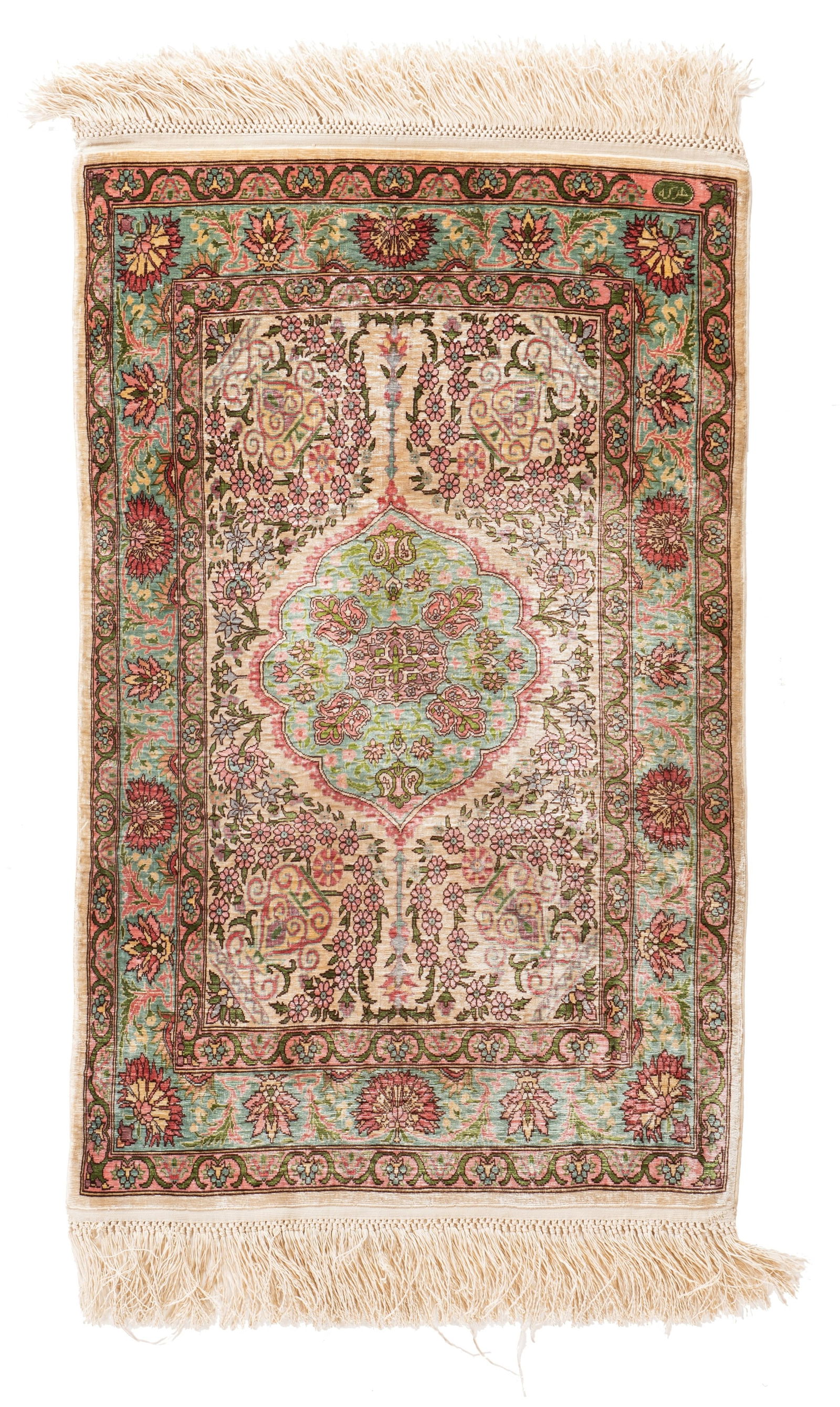 Signed Silk Hereke Rug (12 x 12 knots per sqcm) (1 of 4)