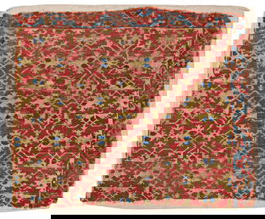 Fragment of a Lotto Carpet: Fragment of a Lotto Carpet 128 x 156 cm (4' 2" x 5' 1") Turkey, second half 16th century Condition: fragment, scattered low pile, several old repairs Warp: wool, weft: wool, pile: wool Although Lotto