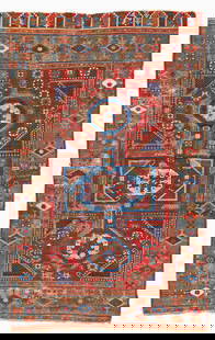 Early Central Anatolian "Bellini"-Rug: Early Central Anatolian "Bellini"-Rug 218 x 134 cm (7' 2" x 4' 5") Turkey, first half 17th century Condition: according to age, low pile, corroded brown, several old repairs and missing parts, sides a