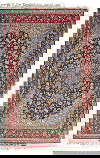 Isfahan Rug signed "Seirafian": 223 x 153 cm (7' 4" x 5') Persia, ca. 1970 Condition: very good, full pile, signs of use at the fringes Warp: silk, weft: silk, pile: wool