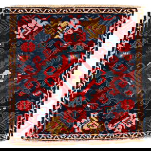 Seychour Bag Face: 62 x 63 cm (2' x 2' 1") Caucasus, ca. 1900 Condition: good, mostly good pile, scattered small repairs Warp: wool, weft: wool, pile: wool