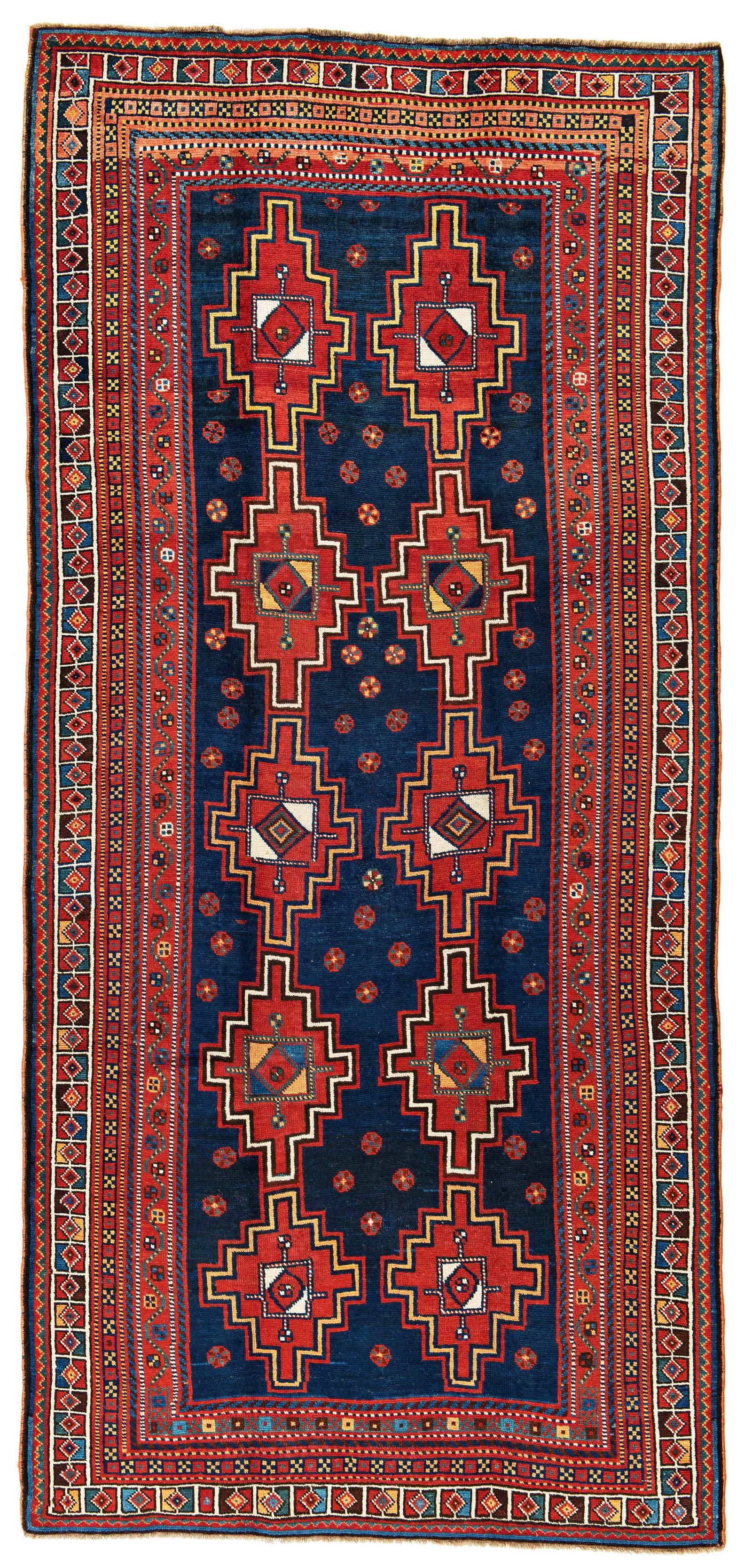 Afshar Rug: 293 x 136 cm (9' 7" x 4' 6") Persia, early 20th century Condition: very good, mostly good pile, minor signs of use, minor small repairs Warp: wool, weft: wool, pile: wool