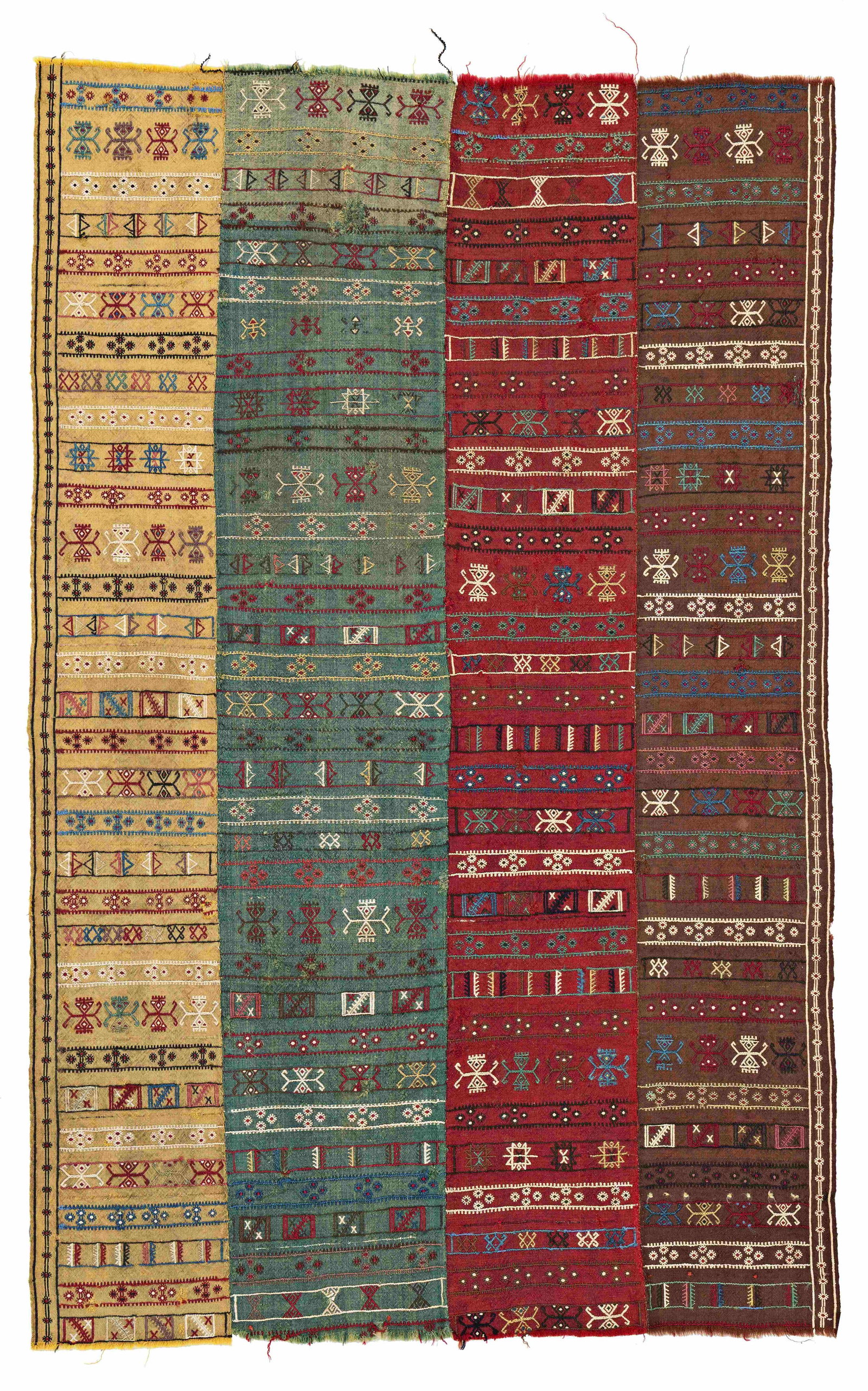 Sivas Cicim: 200 x 127 cm (6' 7" x 4' 2") Turkey, late 19th century Condition: good, both ends incomplete, several small repairs, signs of use Warp: wool, weft: wool